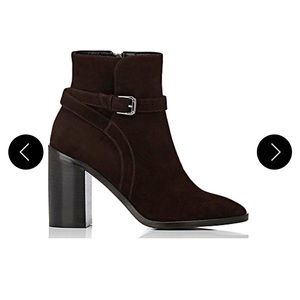 BARNEYS NEW YORK, Wraparound-Strap Suede Ankle Boots, made in Italy